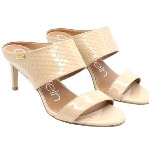 Calvin Klein Women's Nude Heeled Mules